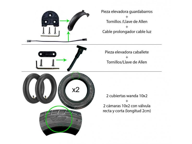 Kit para Rueda 10 Pulgadas Patinete Xiaomi M365 - Ecoenergic